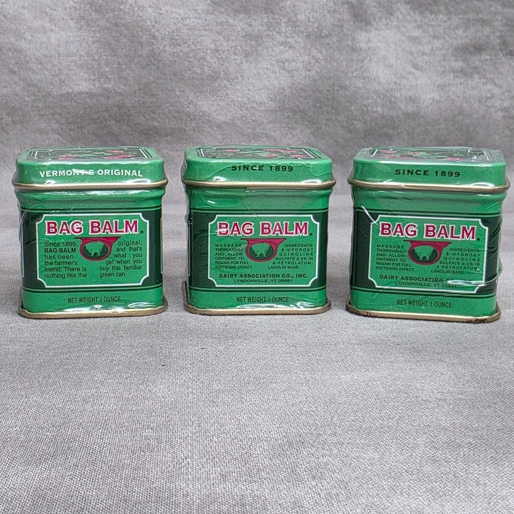(X3) Vermont's Original Bag Balm Skin Moisturizer for Dry Skin 1 oz Mini Tins